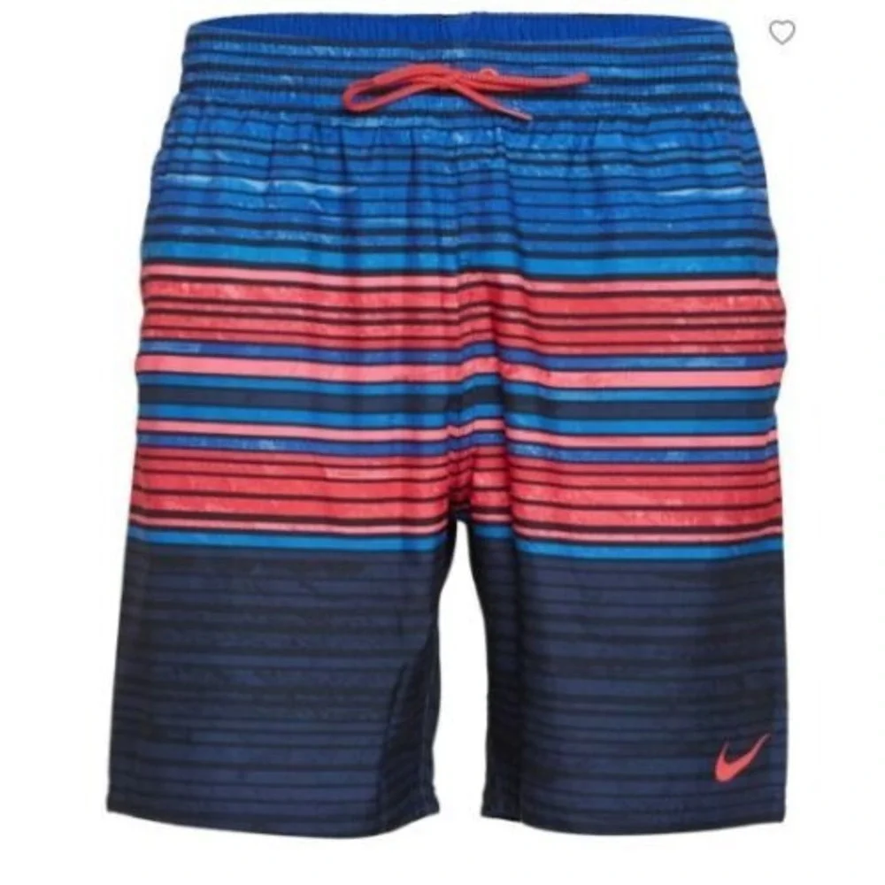 NWT MENS Nike SWIM‎ SHORTS~NAVY / STRIPES~SZ SMALL